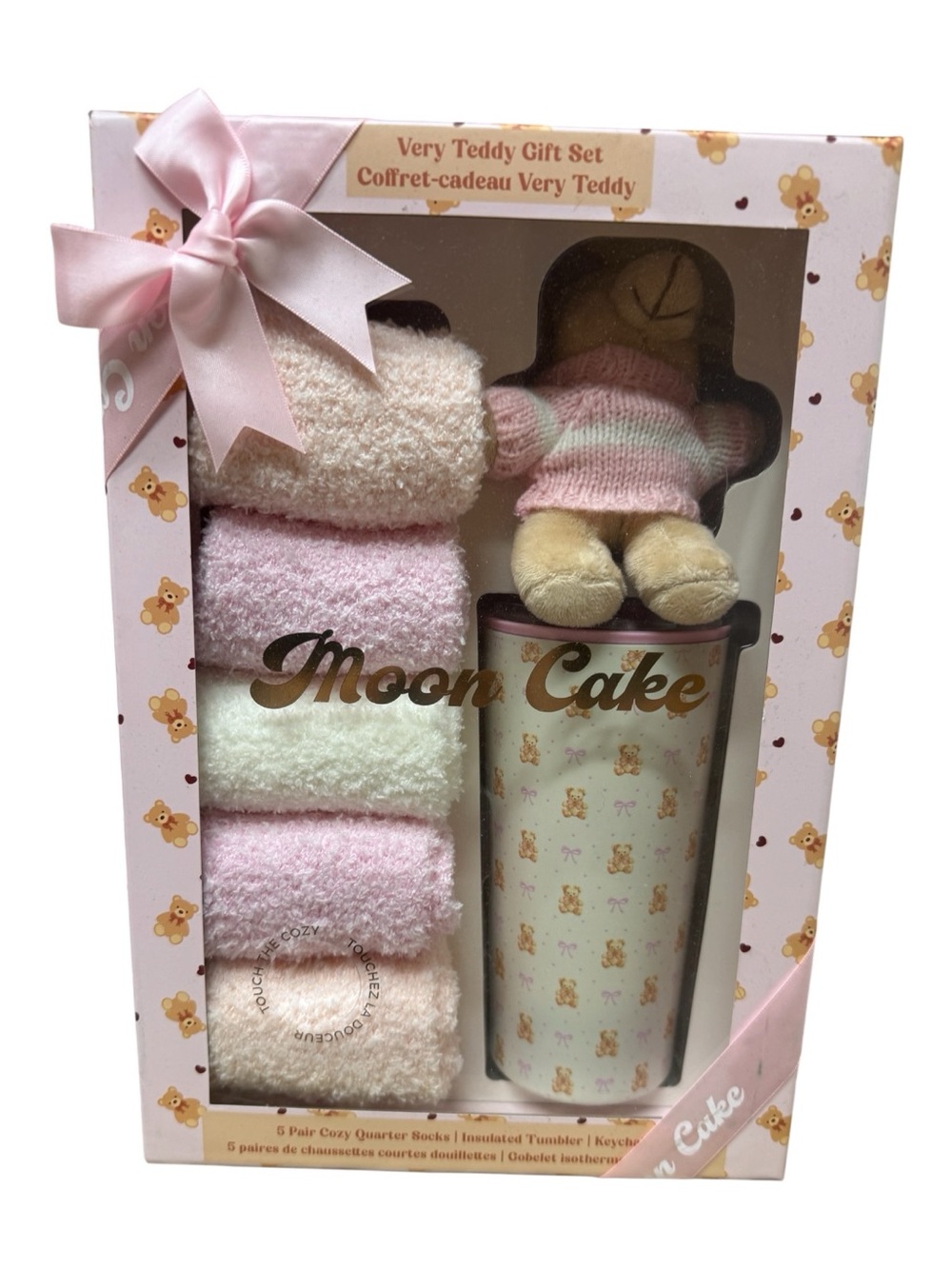 Mooncake Very Teddy Shades of Pink and Teddy Bears Pink Gift Set NEW